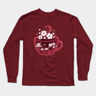 Papercraft Sakura Teacup Long Sleeve T-Shirt